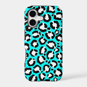 Artsy Modern Cyan Blue Leopard Animal Print