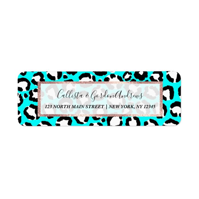 Artsy Modern Cyan Blue Leopard Animal Print (Front)