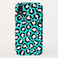Artsy Modern Cyan Blue Leopard Animal Print