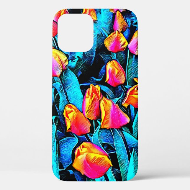 Artsy Orange and Gold Tulips from Mt Vernon Case-Mate iPhone Case (Back)
