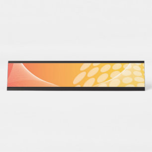 Artsy Orange Art Deco Desk Name Plate