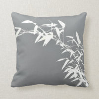 Artsy Oriental Zen Bamboo Shrub Grey & White
