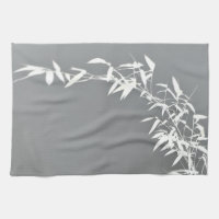 Artsy Oriental Zen Bamboo Shrub Grey & White