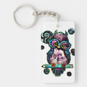 Artsy Owl Key Ring