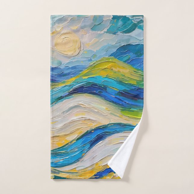 Artsy painted  hand towel (Hand Towel)
