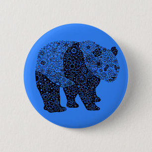 Artsy Panda Bear Round Button