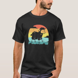 Artsy Pet Sheep Design Sheep Retro Vintage Sunset T-Shirt