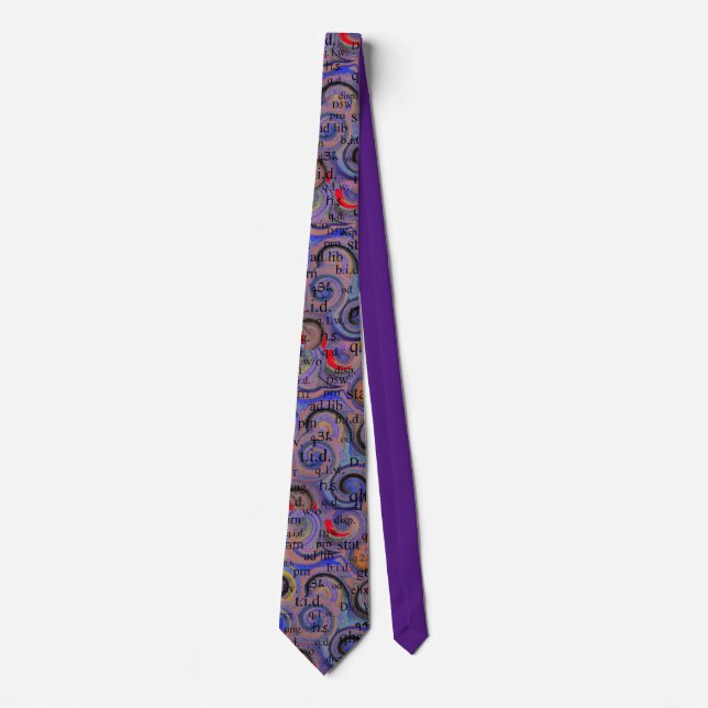 Artsy Pharmacist Abbreviations Multi-color Tie (Front)