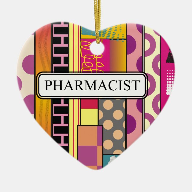 Artsy Pharmacist Gifts Ceramic Tree Decoration (Front)