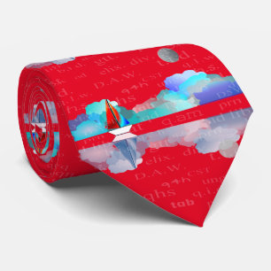 Artsy Pharmacist's Sailboat Tie Red