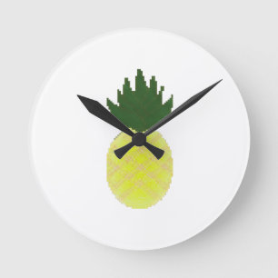 Artsy Pineapple Round Clock
