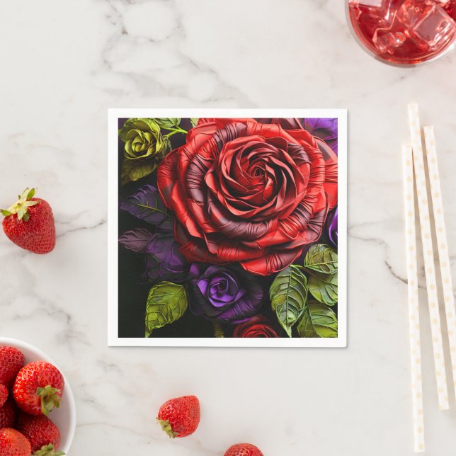 Artsy Rose Napkin (Insitu)
