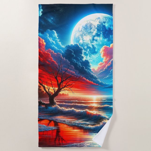 Artsy Scenery Beach Towel (Front)