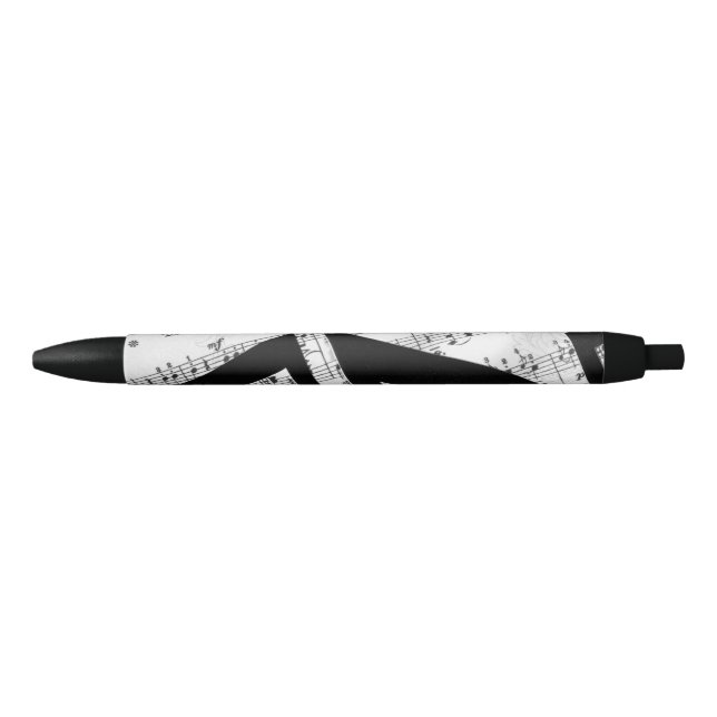 Artsy Sheet Music Black Ink Pen (Front)