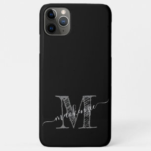 Artsy Sketch Initial Monogrammed Black White Grey Case-Mate iPhone Case