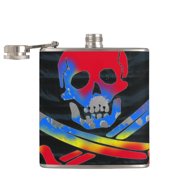 Artsy Skull Hip Flask (Opened)