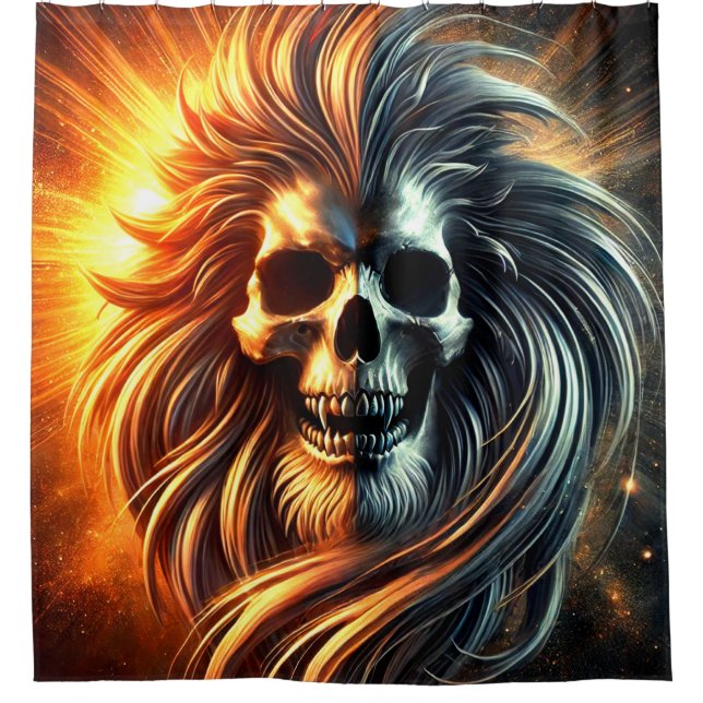 Artsy Skull Shower Curtain (Front)