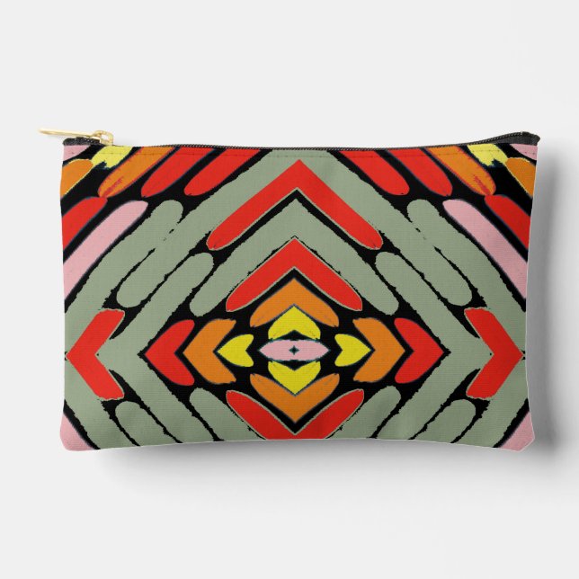 Artsy Southwestern Tribal Pattern Accessory Pouch (Front)