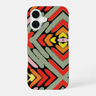Artsy Southwestern Tribal Pattern iPhone 16 Case