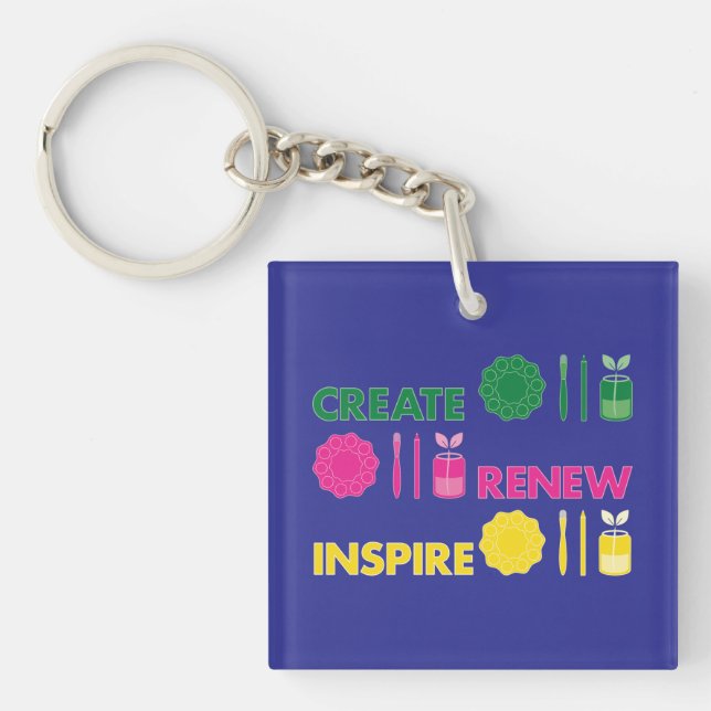 Artsy Spring Knolling Keychain (Front)