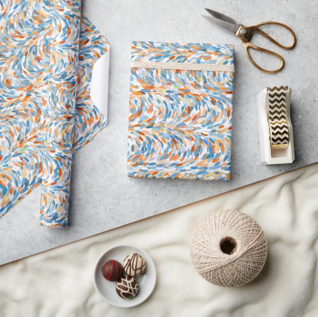 Artsy Summer Colours Paint Splatter Pattern Wrapping Paper (Crafts)