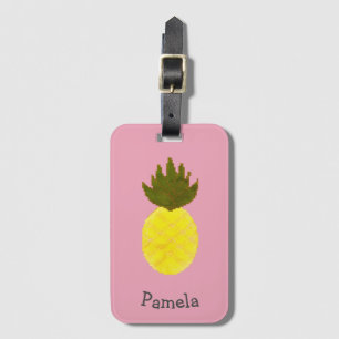 Artsy Summertime Pineapple Luggage Tag