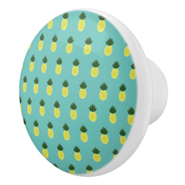 Artsy Summertime Pineapple Pattern Ceramic Knob (Right)