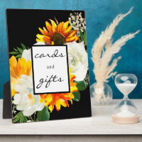 Artsy Sunflower Floral Cards & Gifts Easel Black