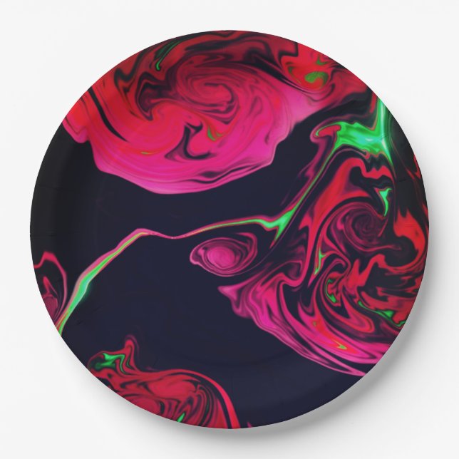 Artsy Swirls Paper Plate (Front)