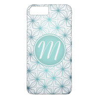 Artsy Teal Monogram Vintage Pattern