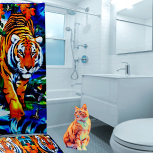 Artsy Tiger Animal Bengal   Shower Curtain