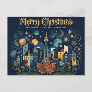 Artsy Toronto, Canada, Merry Christmas Postcard