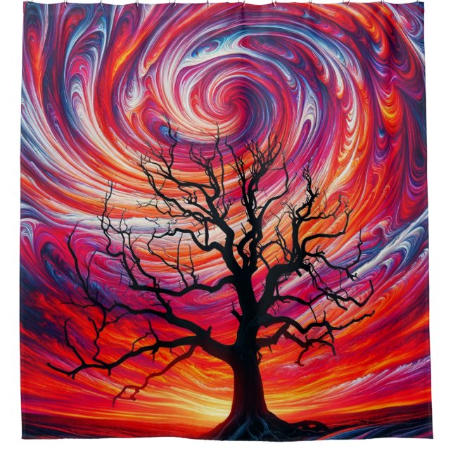 Artsy Tree Shower Curtain (Front)