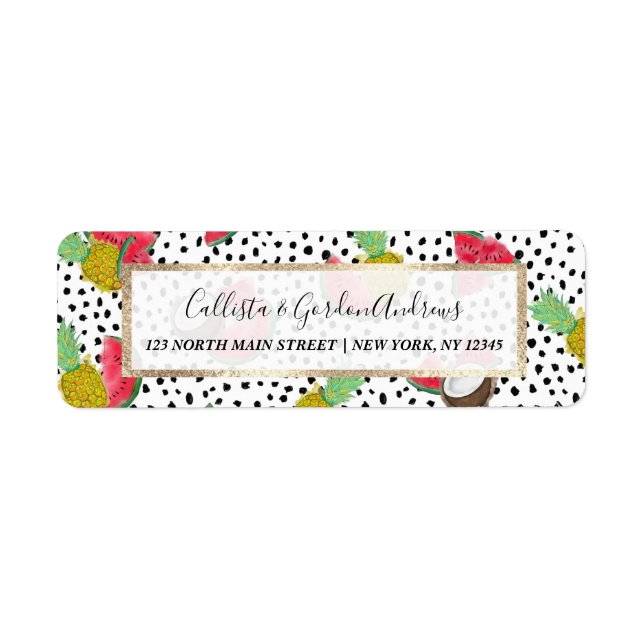 Artsy Tropical Fruit Polka Dots Watercolor Pattern (Front)