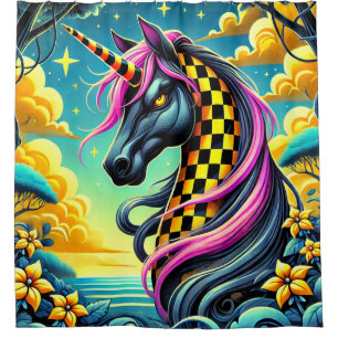 Artsy Unicorn Shower Curtain