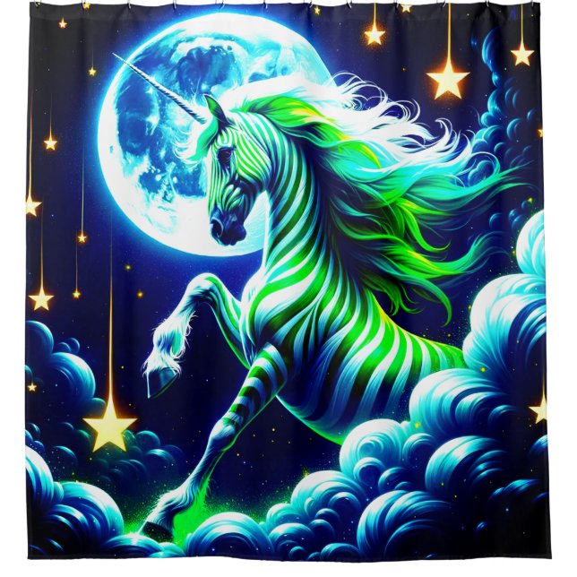 Artsy Unicorn Shower Curtain (Front)