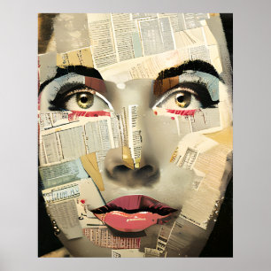 Artsy Unique Digital Art   Pretty Lady Abstract Poster