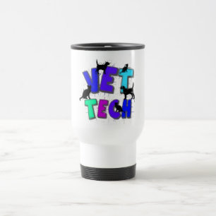 Artsy Vet Tech Gifts, Unique artist drawn design Travel Mug
