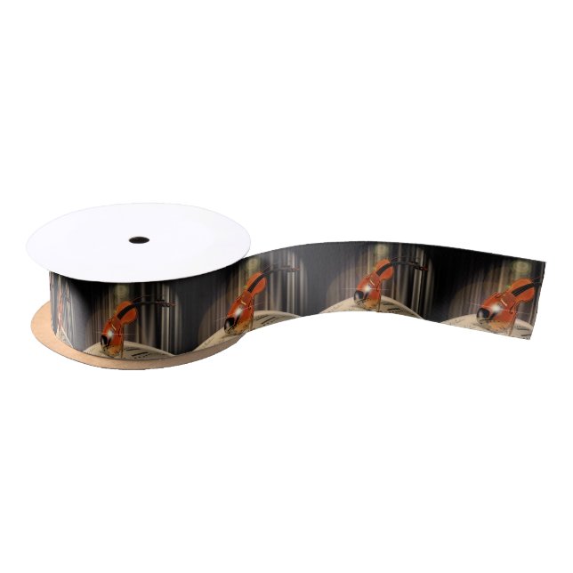 Artsy Violin Music Satin Ribbon (Spool)