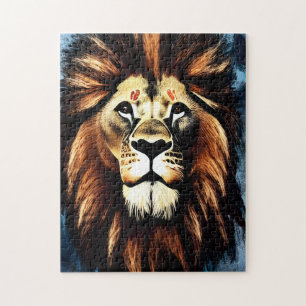 Artsy Wild African Lion Jigsaw Puzzle