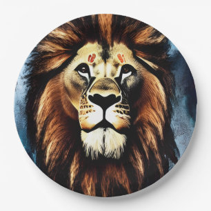 Artsy Wild African Lion Paper Plate
