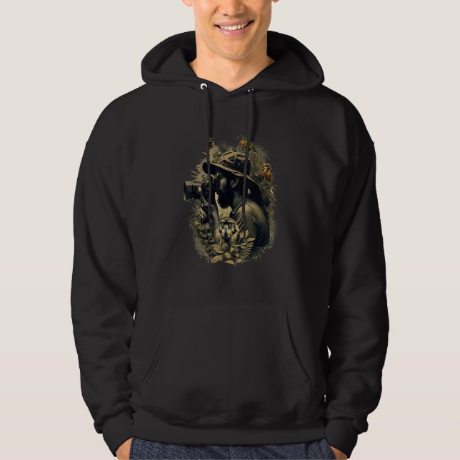 Artsy Wildlife Wildlife Photographer Camera Hoodie (Front)