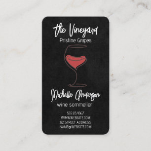 Artsy Wine Glass Restaurant Business Card