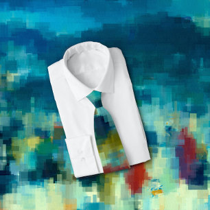 Artsy Winter Colours Modern Cubist Abstract  Tie