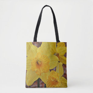 Artsy Yellow Daffodil Flowers Tote Bag