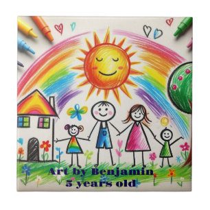 Artwork child   proud Drawing kids  Tile