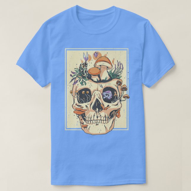 Artwork Flowers Skeleton Dark Academia  T-Shirt (Design Front)