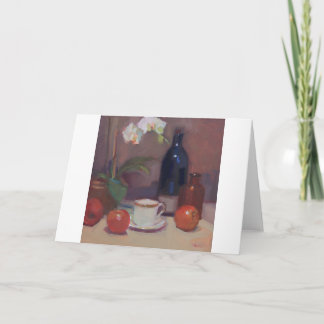 Artwork of Orchids and Bottles with Demitasse Cup Card