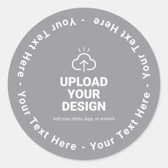 Artwork Plus Wording Classic Round Sticker (Front)