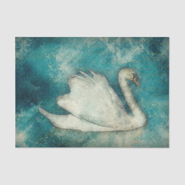 Artwork Swan Decoupage Tissue Paper (Front)